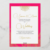 Feierliche Hochzeit im indischen Stil Folieneinladung (Rückseite)