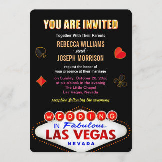 Feierliche Hochzeit in Fabulous Las Vegas Sign Pok Einladung