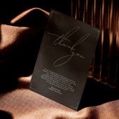 Feierliche Hochzeit in Schwarz und Weiß Dankeskarte