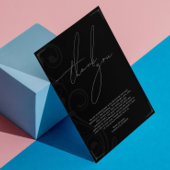 Feierliche Hochzeit in Schwarz und Weiß Dankeskarte