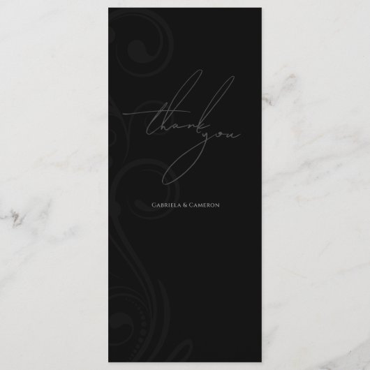 Feierliche Hochzeit in Schwarz und Weiß Programm (Rückseite)