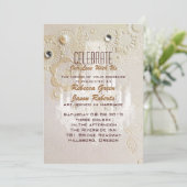 Feierliche Hochzeit mit einem Kronleuchter aus Wir Einladung (Stehend Vorderseite)