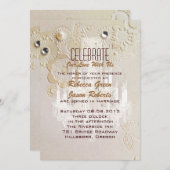 Feierliche Hochzeit mit einem Kronleuchter aus Wir Einladung (Vorne/Hinten)