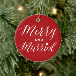 Feierliche Hochzeit mit Verheiratetem Foto Keramik Ornament