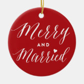 Feierliche Hochzeit mit Verheiratetem Foto Keramik Ornament (Vorne)