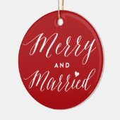 Feierliche Hochzeit mit Verheiratetem Foto Keramik Ornament (Links)