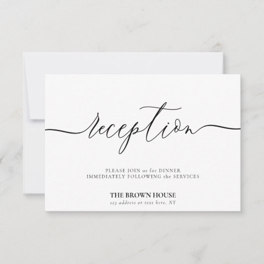 Feierliche Hochzeit nach dem Abendessen Empfang Einladung (Vorderseite)