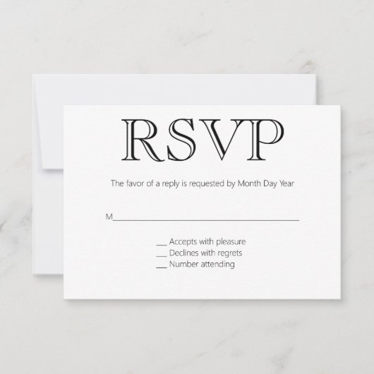 Feierliche Hochzeit RSVP Karte (Vorderseite)