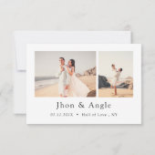 Feierliche Hochzeit speichern Sie das Datum Einlad Einladung (Rückseite)