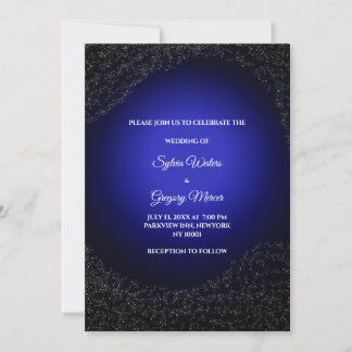 Feierliche Hochzeit Vollmond & Sterne Mitternacht Einladung