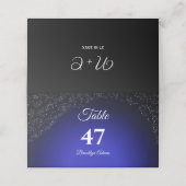 Feierliche Hochzeit Vollmond & Sterne Mitternacht  Platzkarte (Außenseite Aufgefaltet)