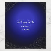 Feierliche Hochzeit Vollmond & Sterne Mitternacht  Weinetikett (Einzelnes Label)