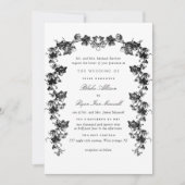 Feierliche Hochzeit von Schwarz-Weiß-verzauberten Einladung (Vorderseite)