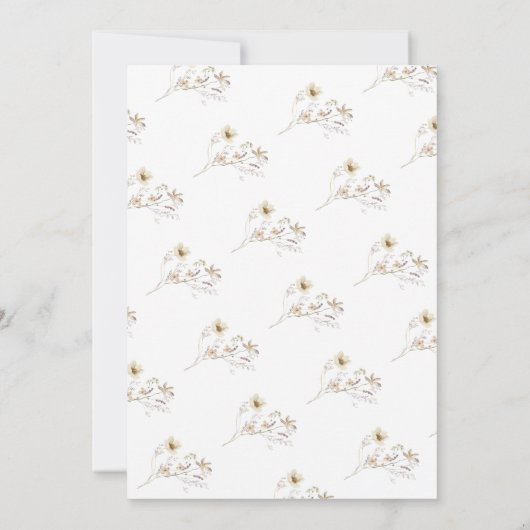 Feierliche Hochzeit von Wildblume mit Trockenfrühl Einladung (Rückseite)