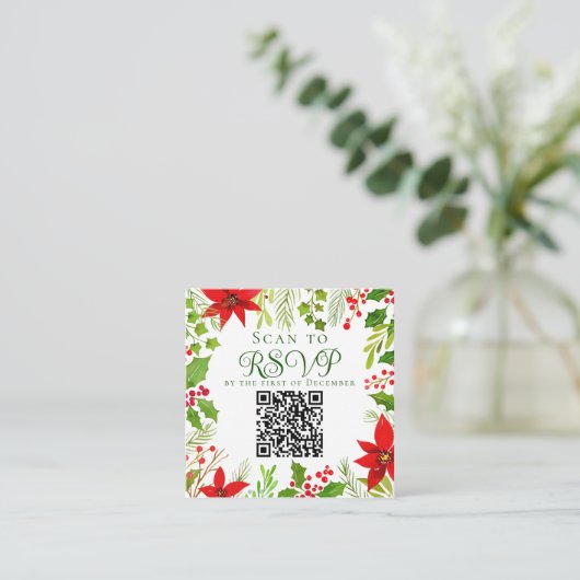 Feierliche Hochzeit Website QR Code RSVP Karte (Stehend Vorderseite)