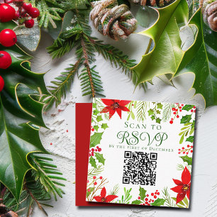 Feierliche Hochzeit Website QR Code RSVP Karte