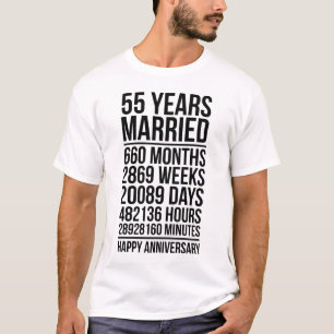 Feierliche Hochzeit zum 55. Verheirateten Jahr T-Shirt