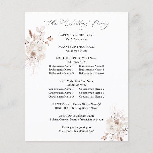 Feierliche Hochzeiten mit weißer Blüte (Rückseite)