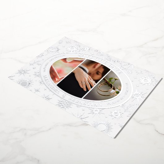 Feierliche Hochzeitsankündigung Save the Date Folieneinladung (Gedreht)