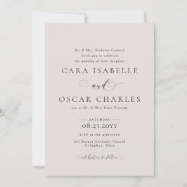 Feierliche Hochzeitseinladung in Rosa