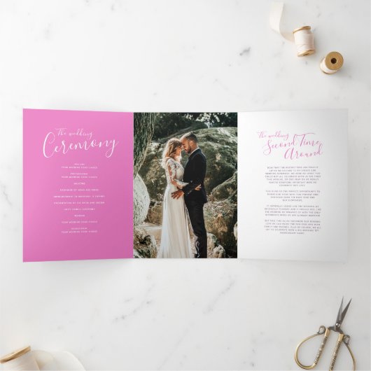 Feierliche Hochzeitseröffnungsfeier Rosa Programm (Innenseite)