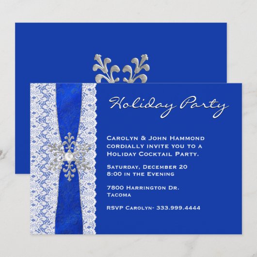 Feierliche Hochzeitsfeier Einladung (Vorne/Hinten)