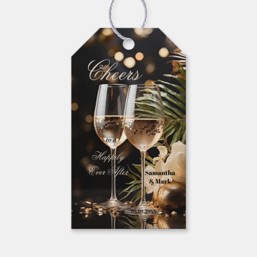 Feierliche Hochzeitsfeier Geschenkanhänger (Vorderseite)