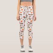 Feierliche Hunde im Urlaubsmuster Sweaters Capri Leggings (Vorderseite)
