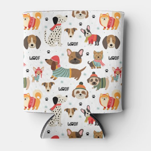 Feierliche Hunde im Urlaubsmuster Sweaters Dosenkühler (Vorderseite)