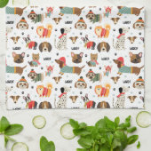 Feierliche Hunde im Urlaubsmuster Sweaters Geschirrtuch (Gefaltet)