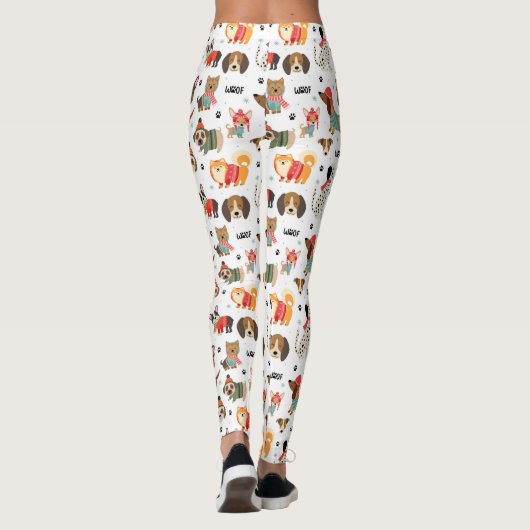 Feierliche Hunde im Urlaubsmuster Sweaters Leggings (Rückseite)
