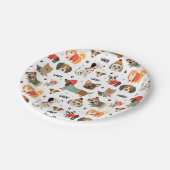 Feierliche Hunde im Urlaubsmuster Sweaters Pappteller (Schrägansicht)