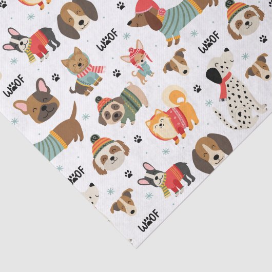 Feierliche Hunde im Urlaubsmuster Sweaters Seidenpapier (Ausschnitt)