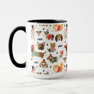 Feierliche Hunde im Urlaubsmuster Sweaters Tasse