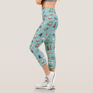 Feierliche Hunde in Weihnachten Sweaters Pattern Capri Leggings