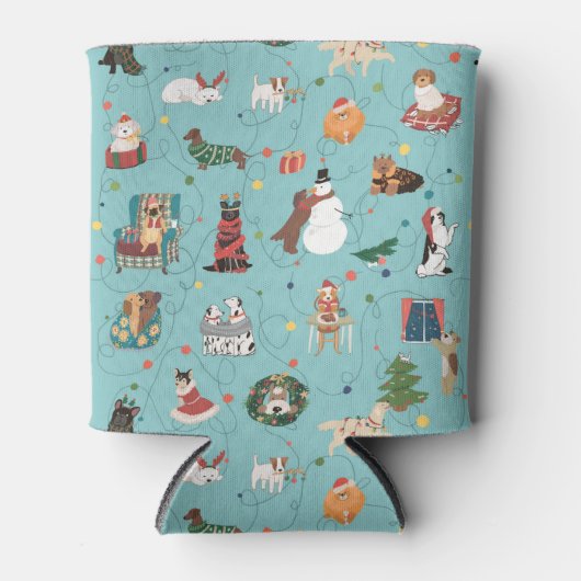 Feierliche Hunde in Weihnachten Sweaters Pattern Dosenkühler (Vorderseite)