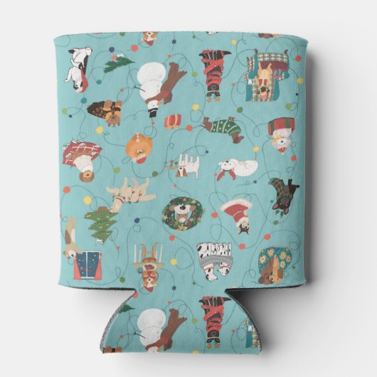 Feierliche Hunde in Weihnachten Sweaters Pattern Dosenkühler (Rückseite)