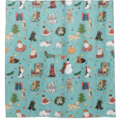 Feierliche Hunde in Weihnachten Sweaters Pattern Duschvorhang (Vorderseite)