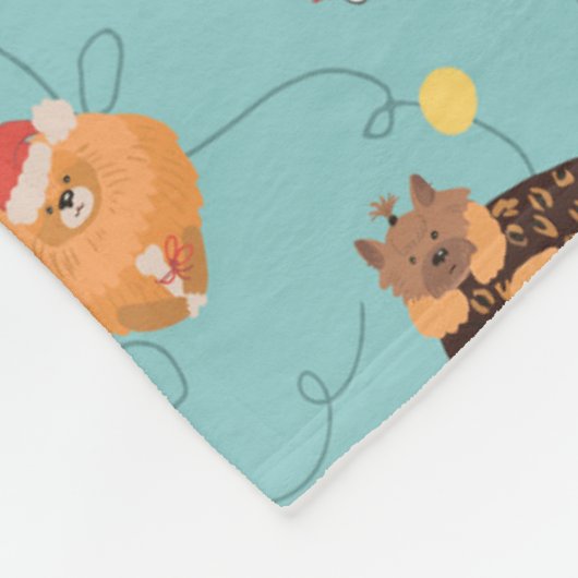 Feierliche Hunde in Weihnachten Sweaters Pattern Fleecedecke (Ecke)