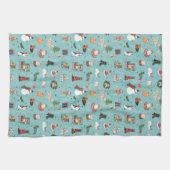 Feierliche Hunde in Weihnachten Sweaters Pattern Geschirrtuch (Horizontal)