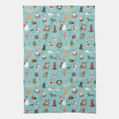 Feierliche Hunde in Weihnachten Sweaters Pattern Geschirrtuch (Vertikal)