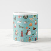 Feierliche Hunde in Weihnachten Sweaters Pattern Jumbo-Tasse (Vorderseite)