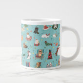 Feierliche Hunde in Weihnachten Sweaters Pattern Jumbo-Tasse (Rechts)