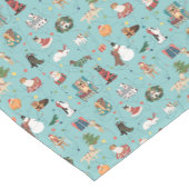 Feierliche Hunde in Weihnachten Sweaters Pattern Kurzer Tischläufer (Ecke)