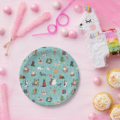 Feierliche Hunde in Weihnachten Sweaters Pattern Pappteller (Party)