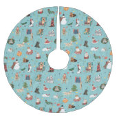 Feierliche Hunde in Weihnachten Sweaters Pattern Polyester Weihnachtsbaumdecke (Vorderseite)