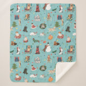 Feierliche Hunde in Weihnachten Sweaters Pattern Sherpadecke (Vorderseite)
