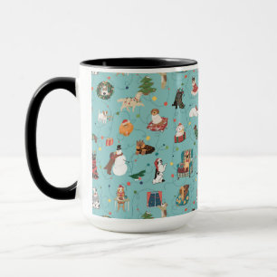 Feierliche Hunde in Weihnachten Sweaters Pattern Tasse