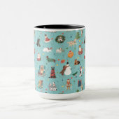 Feierliche Hunde in Weihnachten Sweaters Pattern Tasse (Zentrum)