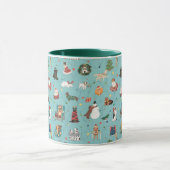Feierliche Hunde in Weihnachten Sweaters Pattern Tasse (Zentrum)